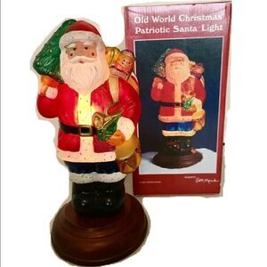 Old World Christmas Patriotic Santa light